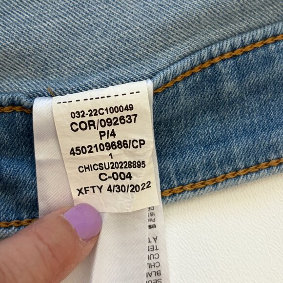 Chico's Shorts Womens 8 Blue Hi-Rise So Slimming Girlfriend Short Stretch Denim - Picture 10 of 12